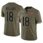 BIPIHUC C.Bears #18 Caleb Williams Player Olive Salute to Service Limited Game Stitched Jerseys
