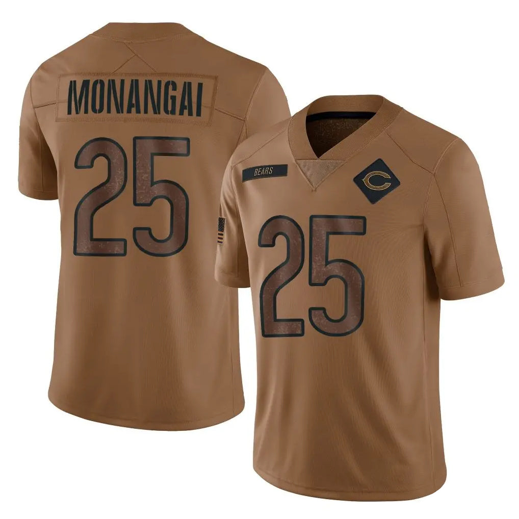 BIPIHUC C.Bears #25 Kyle Monangai Player Brown Salute to Service Limited Stitched Jerseys
