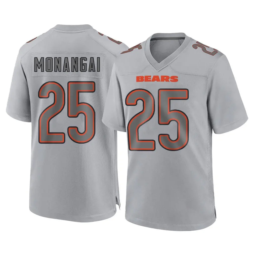 BIPIHUC C.Bears #25 Kyle Monangai Player Gray Atmosphere Fashion Game Stitched Jerseys
