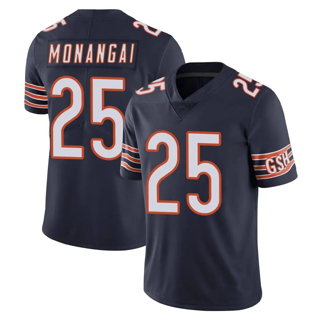 BIPIHUC C.Bears #25 Kyle Monangai Player Navy Vapor Untouchable Limited Home Game Stitched Jerseys