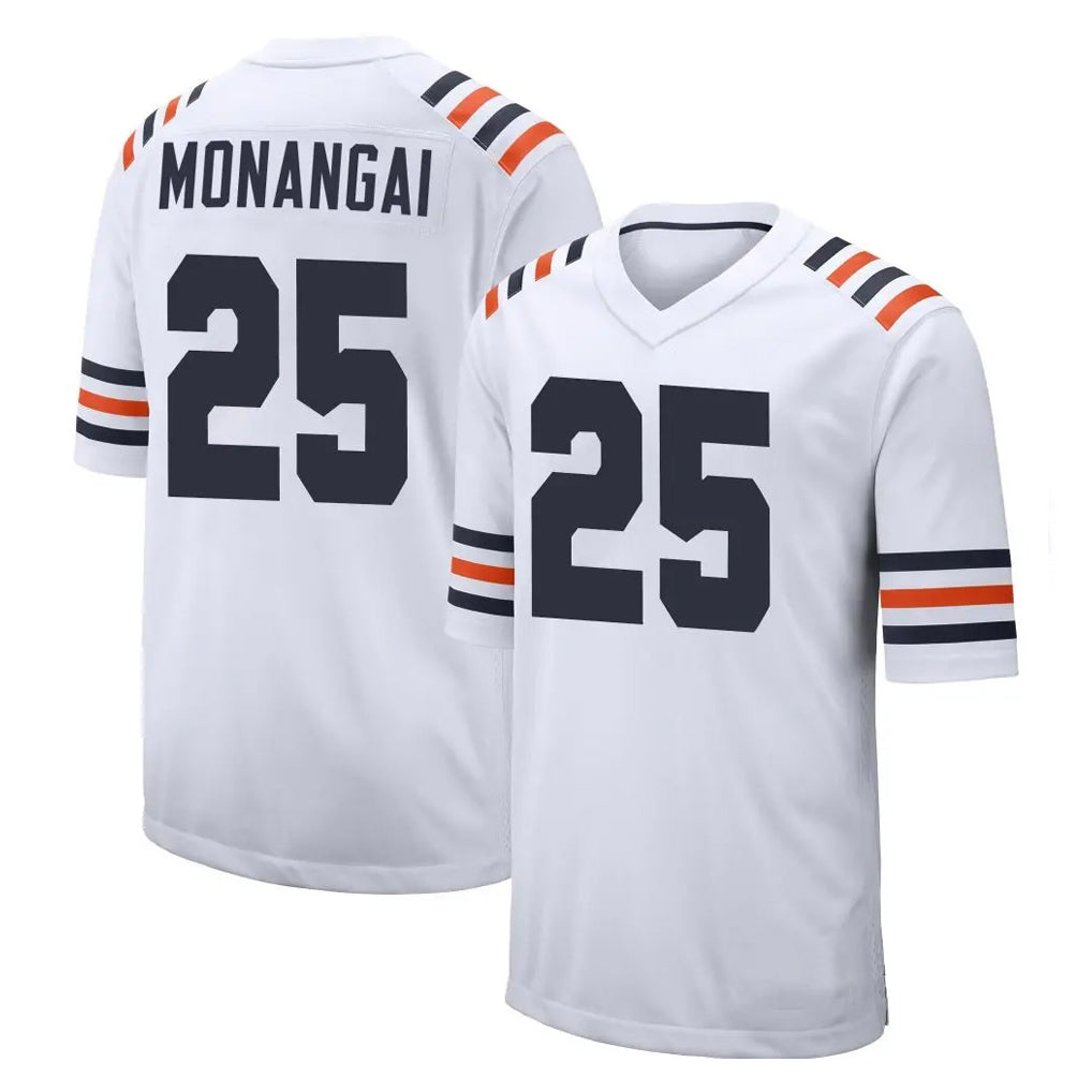 BIPIHUC C.Bears #25 Kyle Monangai Player White Classic Home Game Stitched Jerseys