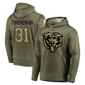 BIPIHUC C.Bears #31 Dillon Thieneman Player Olive Salute to Service Pullover Hoodies Home Game Stitched Jerseys