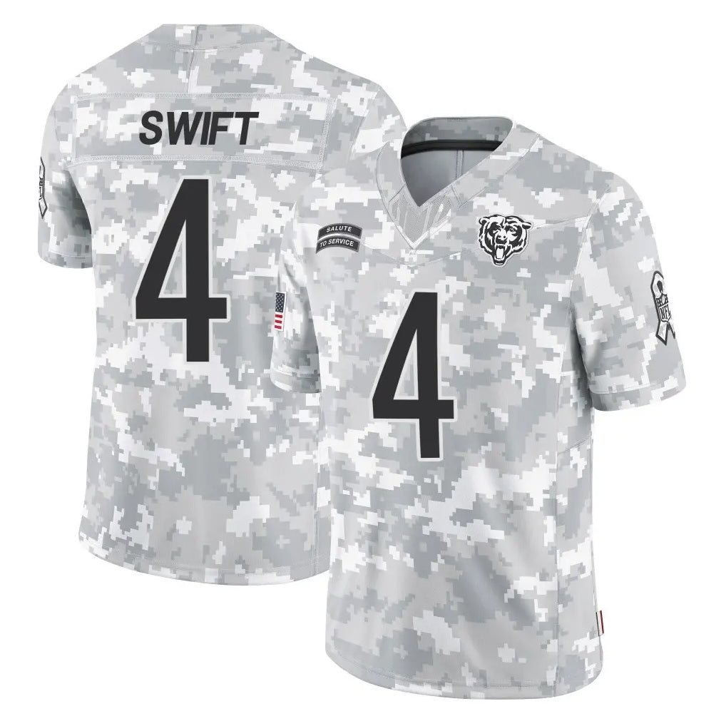 BIPIHUC C.Bears #4 D'Andre Swift Player Arctic Camo Salute to Service Limited Stitched Jerseys