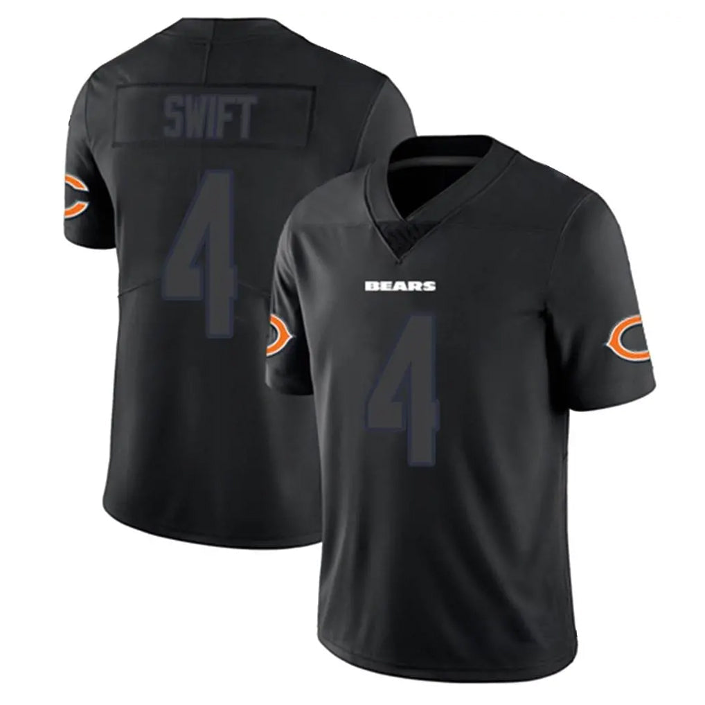 BIPIHUC C.Bears #4 D'Andre Swift Player Black Impact Limited Game Stitched Jerseys
