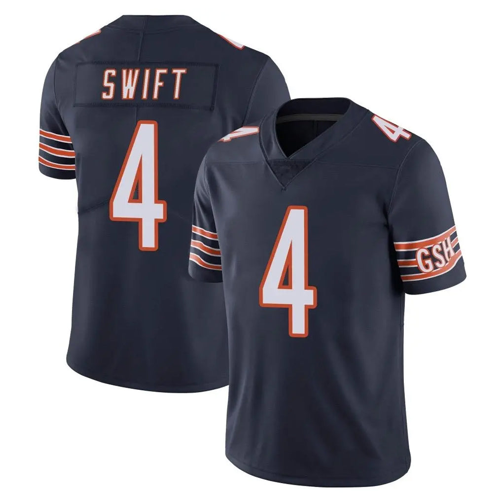 BIPIHUC C.Bears #4 D'Andre Swift Player Navy Vapor Untouchable Limited Home Game Stitched Jerseys