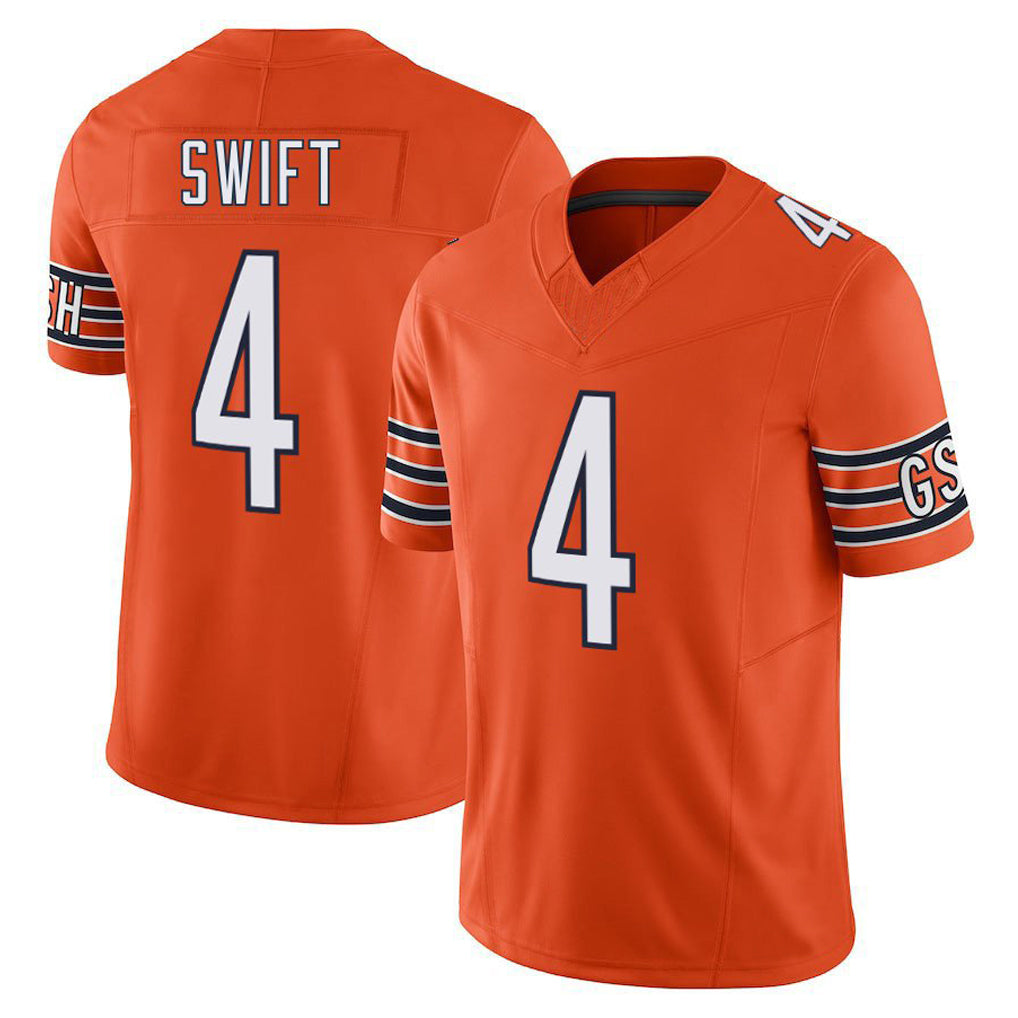 BIPIHUC C.Bears #4 D'Andre Swift Player Orange Vapor F.U.S.E. Limited Home Game Stitched Jerseys