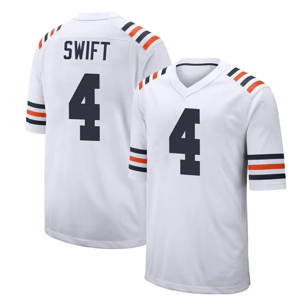 BIPIHUC C.Bears #4 D'Andre Swift Player White Classic Home Game Stitched Jerseys