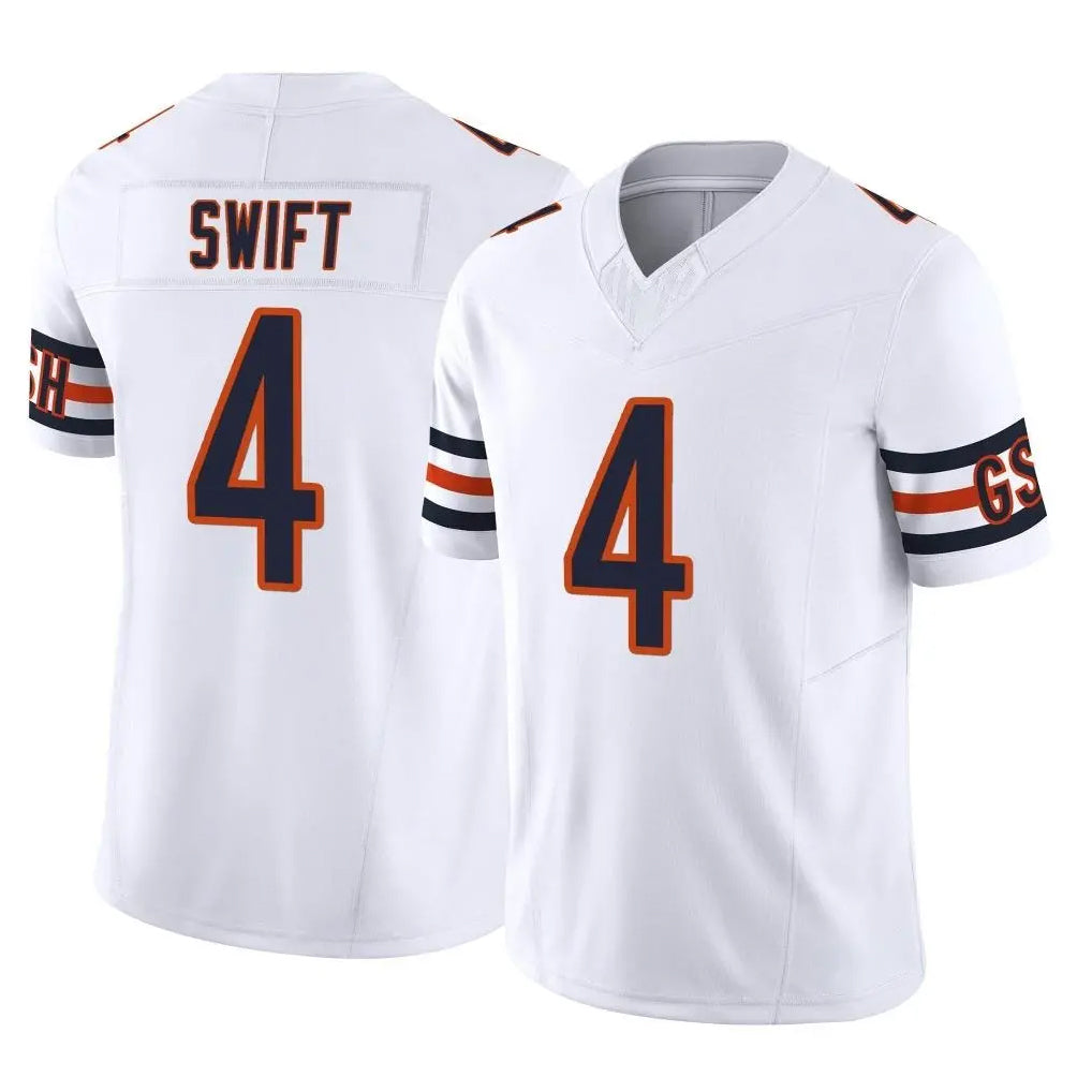 BIPIHUC C.Bears #4 D'Andre Swift Player White Vapor F.U.S.E. Limited Home Game Stitched Jerseys