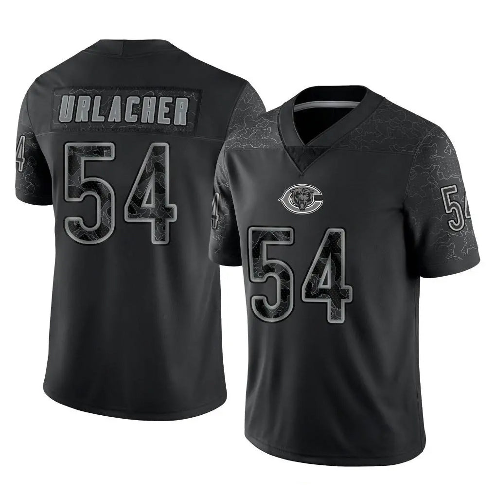 BIPIHUC C.Bears #54 Brian Urlacher Player Black REFLECTIVE Limited Game Stitched Jerseys