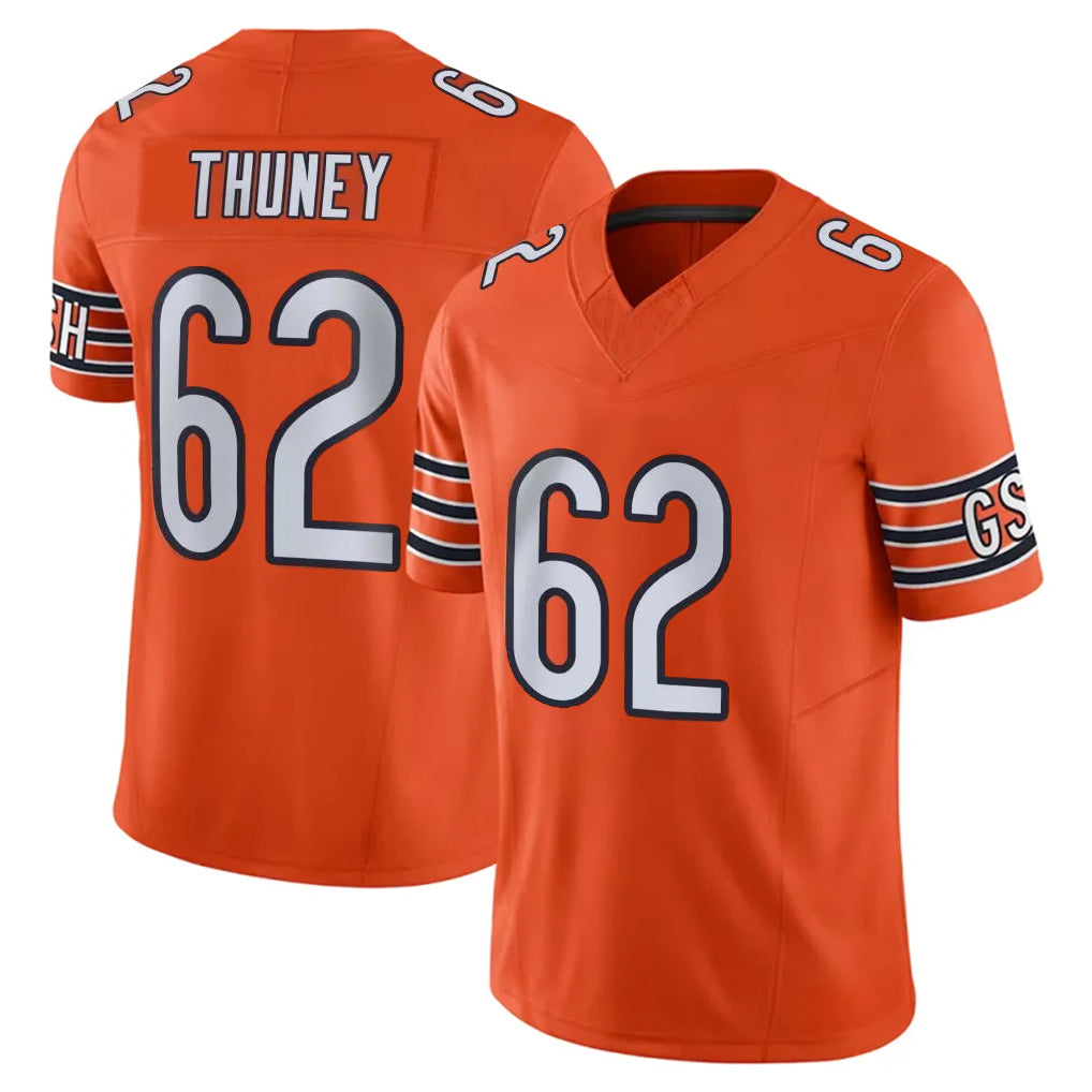 BIPIHUC C.Bears #62 Joe Thuney Player Orange Vapor F.U.S.E. Limited Home Game Stitched Jerseys