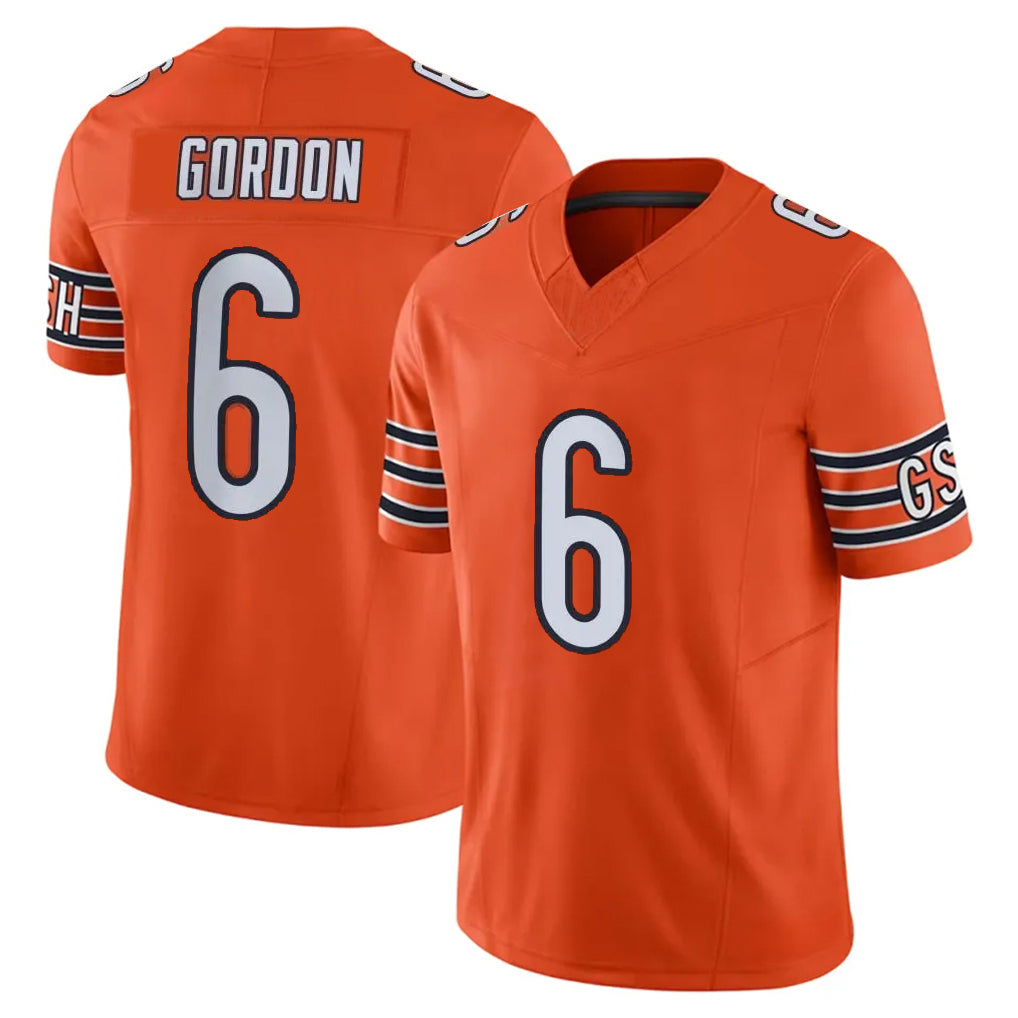 BIPIHUC C.Bears #6 Kyler Gordon Player Orange Vapor F.U.S.E. Limited Home Game Stitched Jerseys