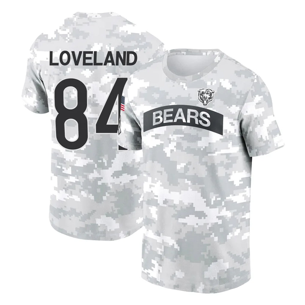 BIPIHUC C.Bears #84 Colston Loveland Player Arctic Camo Salute to Service Performance T-Shirt Limited Stitched Jerseys