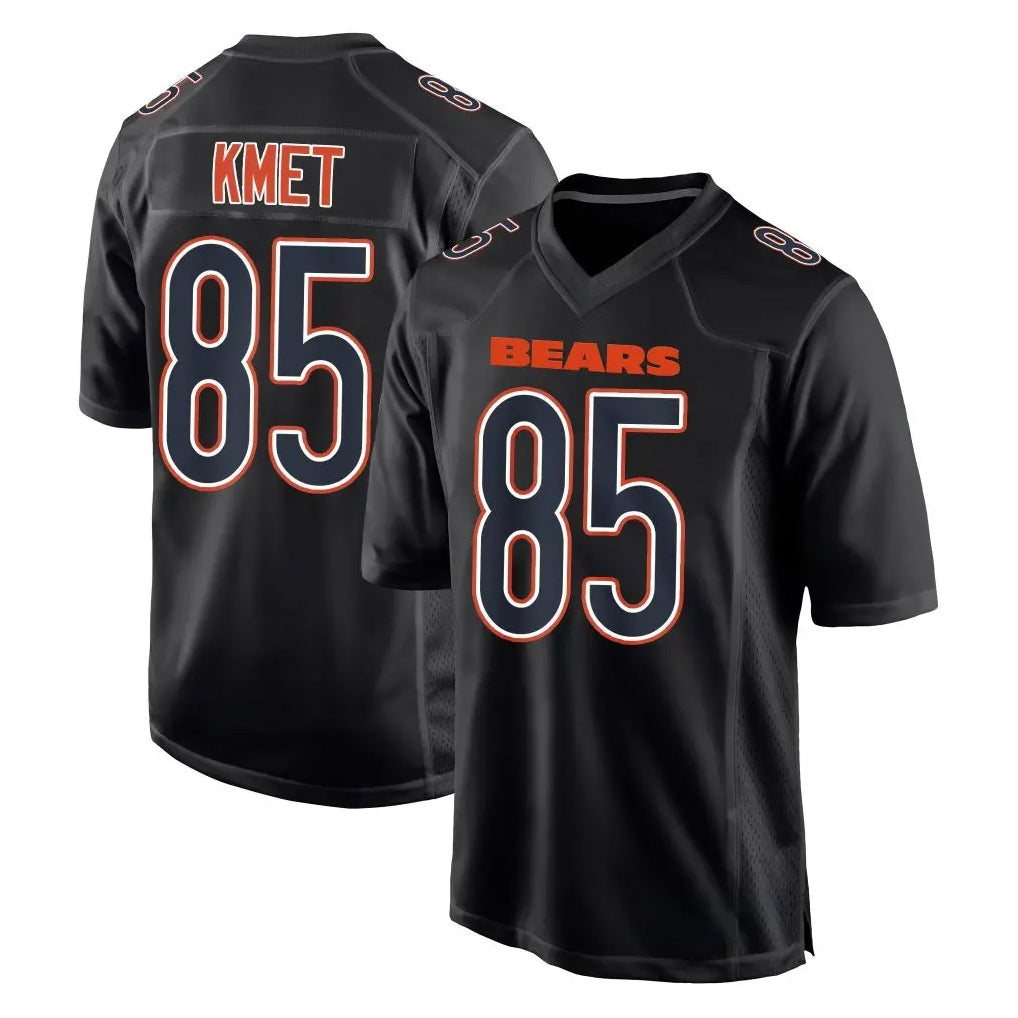 BIPIHUC C.Bears #85 Cole Kmet Player Carbon Black Fashion Game Stitched Jerseys