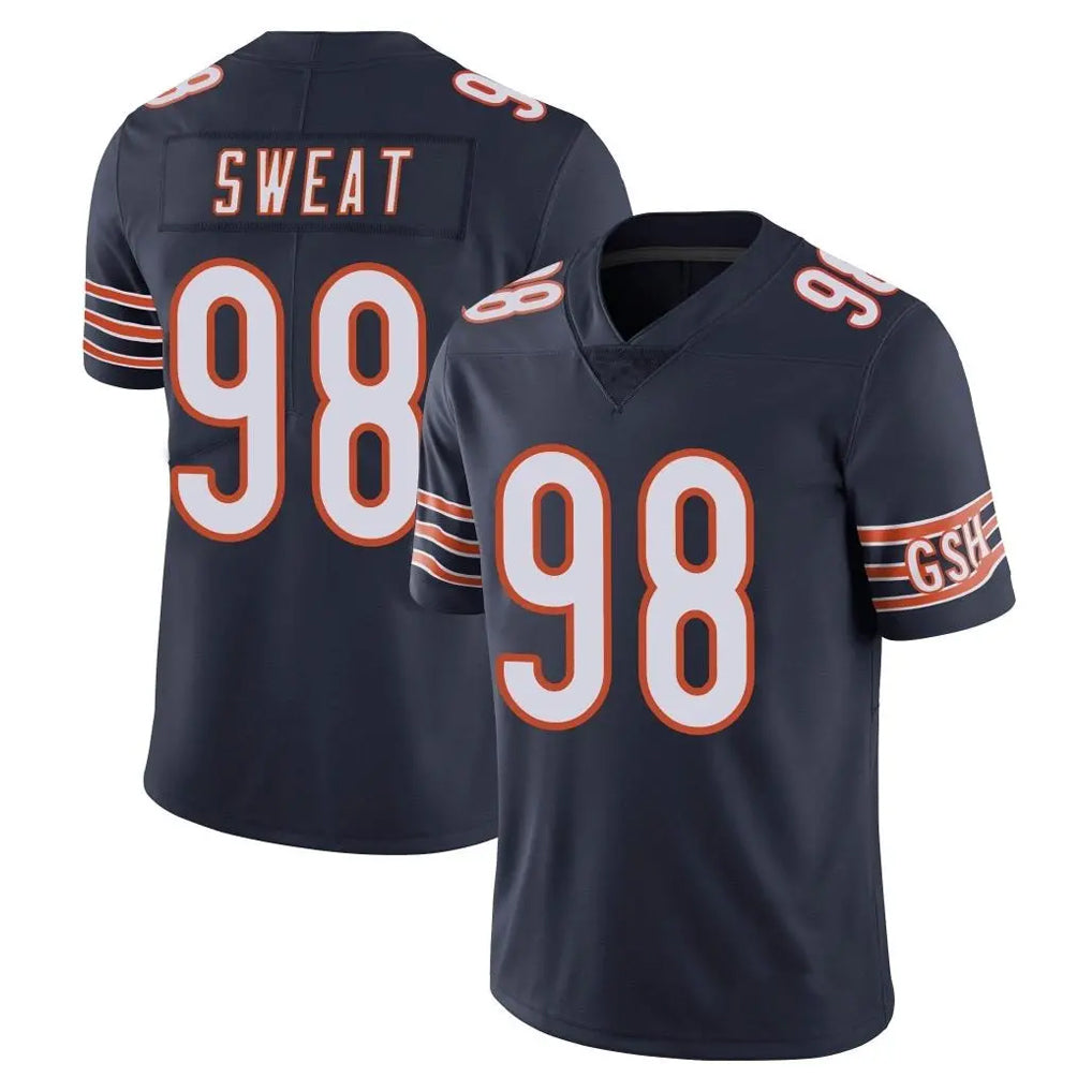 BIPIHUC C.Bears #98 Montez Sweat Player Navy Vapor Untouchable Limited Home Game Stitched Jerseys