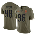 BIPIHUC C.Bears #98 Montez Sweat Player Olive Salute to Service Limited Game Stitched Jerseys