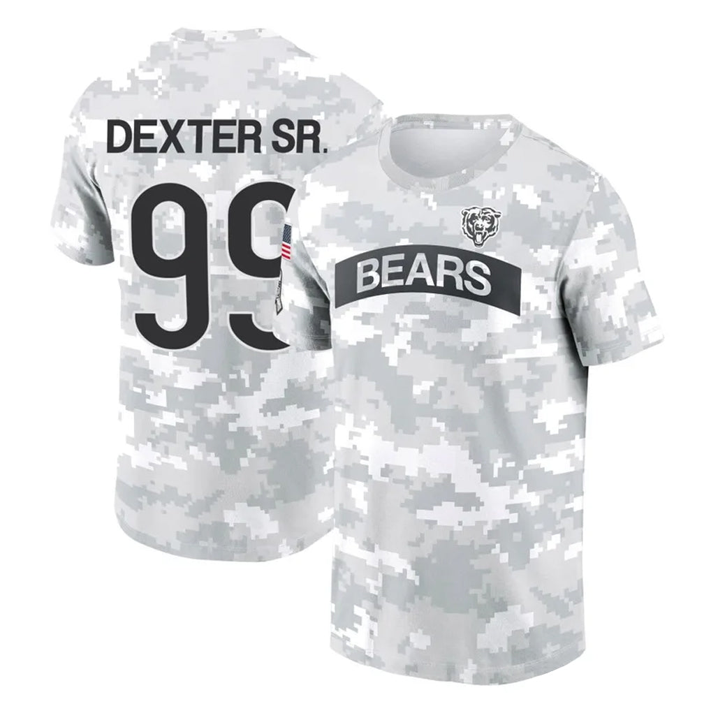 BIPIHUC C.Bears #99 Gervon Dexter Sr. Player Arctic Camo Salute to Service Performance T-Shirt Limited Stitched Jerseys