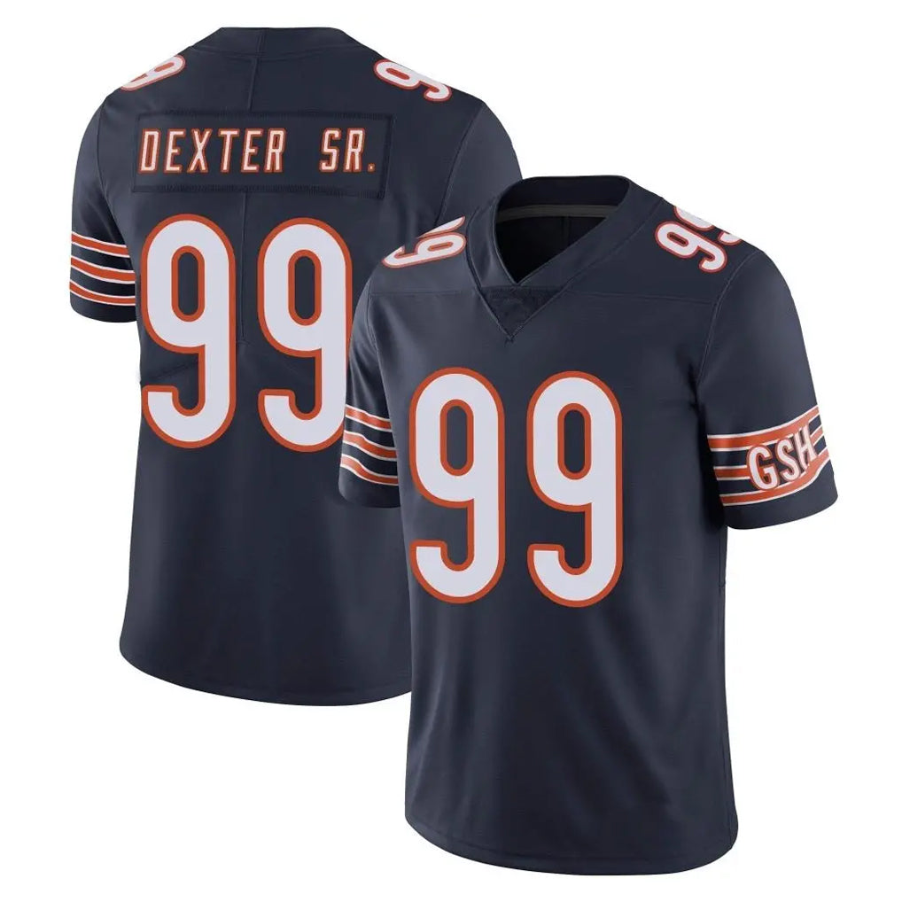 BIPIHUC C.Bears #99 Gervon Dexter Sr. Player Navy Vapor Untouchable Limited Home Game Stitched Jerseys