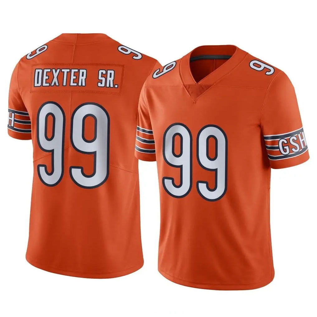 BIPIHUC C.Bears #99 Gervon Dexter Sr. Player Orange Alternate Vapor Limited Home Game Stitched Jerseys