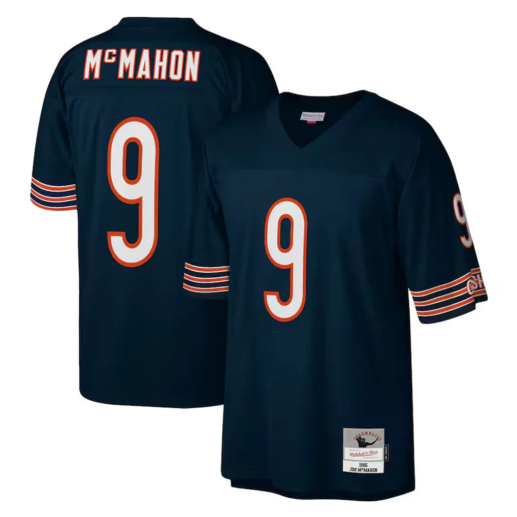 BIPIHUC C.Bears #9 Jim McMahon Player Navy Mitchell & Ness Navy Legacy Replica Stitched Jerseys
