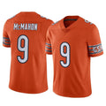 BIPIHUC C.Bears #9 Jim McMahon Player Orange Alternate Vapor Limited Home Game Stitched Jerseys