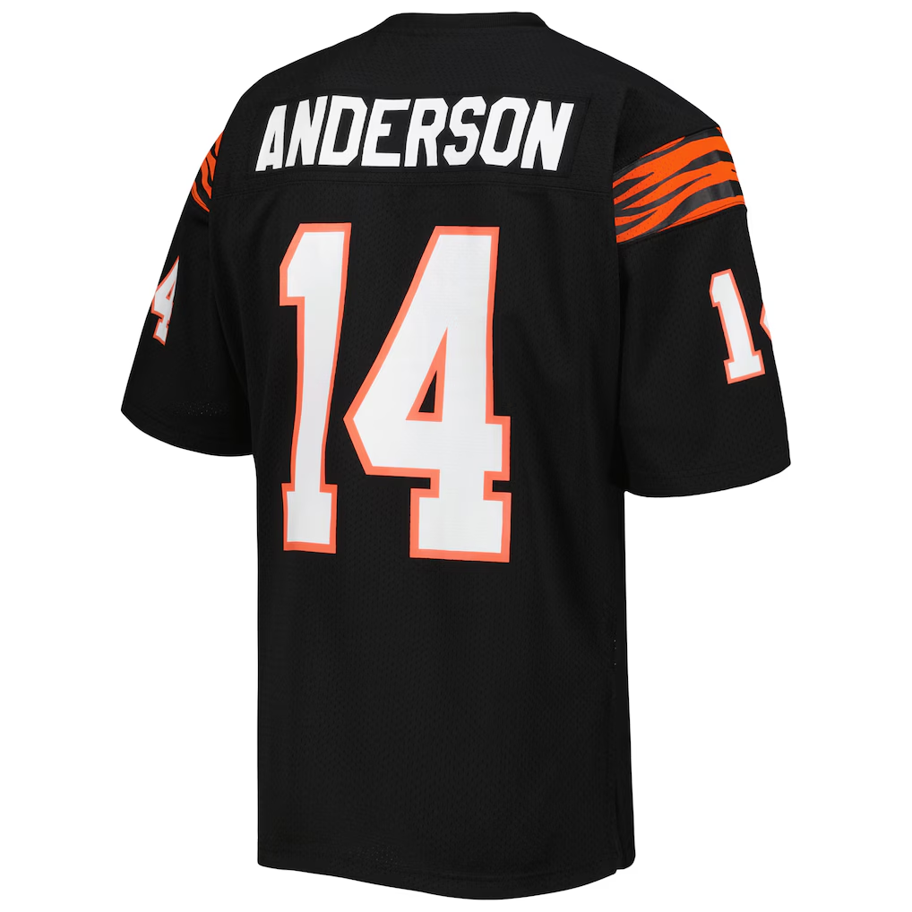 BIPIHUC C.Bengals 1981 #14 Ken Anderson Mitchell & Ness Black Authentic Throwback Retired Player Jersey