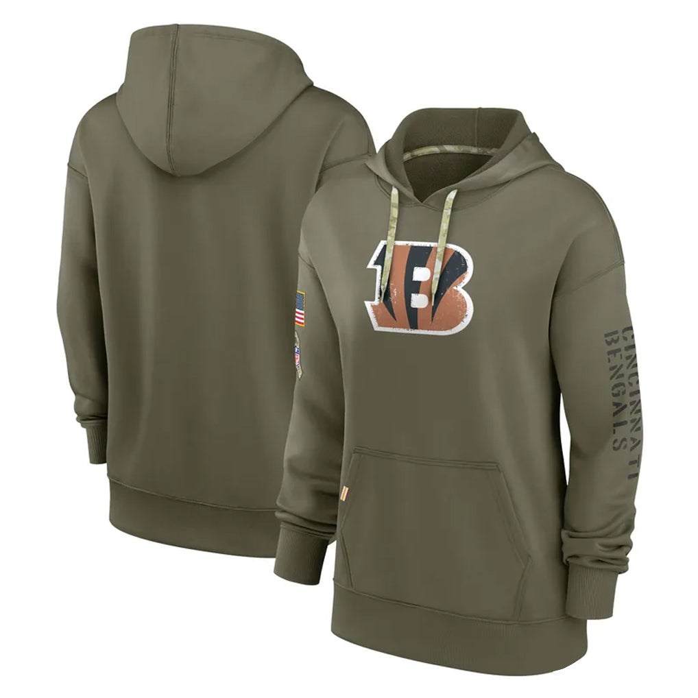BIPIHUC C.Bengals Olive Salute to Service Performance Pullover Hoodie Limited Blank Player Stitched Jerseys
