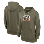 BIPIHUC C.Bengals Olive Salute to Service Performance Pullover Hoodie Limited Blank Player Stitched Jerseys