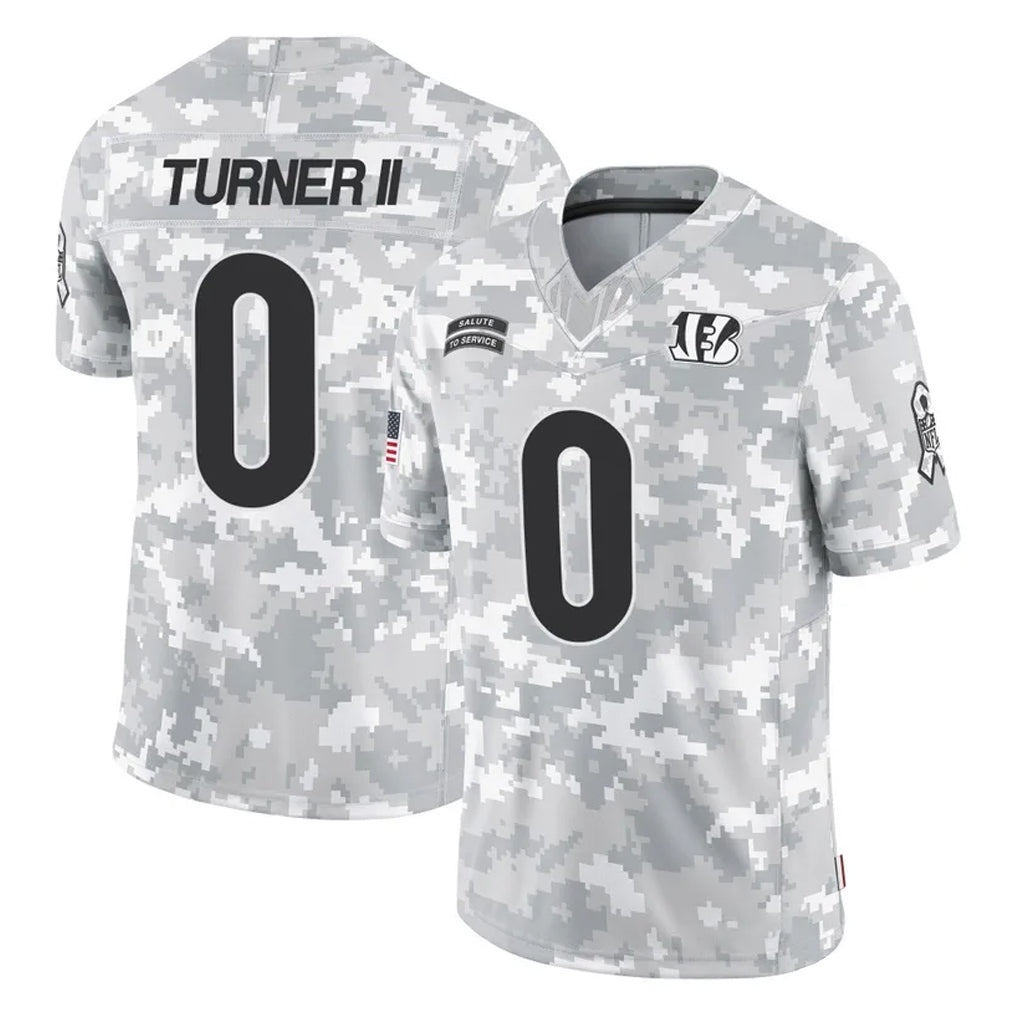 BIPIHUC C.Bengals #0 DJ Turner II Player Arctic Camo Salute to Service Limited Stitched Jerseys
