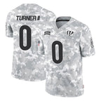 BIPIHUC C.Bengals #0 DJ Turner II Player Arctic Camo Salute to Service Limited Stitched Jerseys