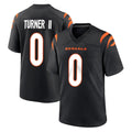 BIPIHUC C.Bengals #0 DJ Turner II Player Black Home Game Stitched Jerseys