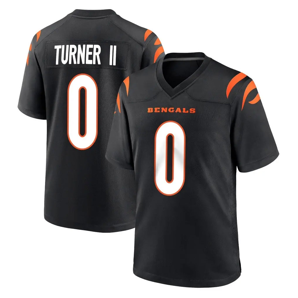 BIPIHUC C.Bengals #0 DJ Turner II Player Black Home Game Stitched Jerseys