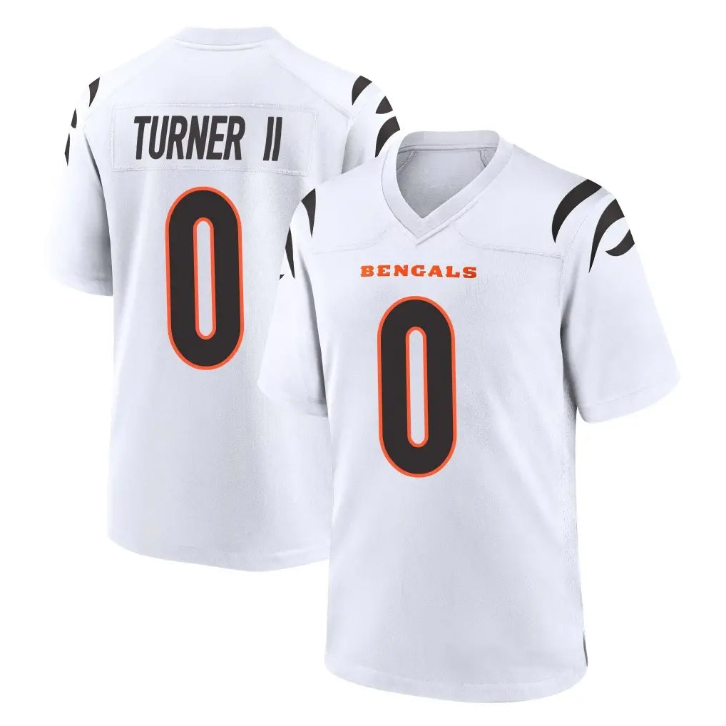 BIPIHUC C.Bengals #0 DJ Turner II Player White Home Game Stitched Jerseys