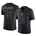 BIPIHUC C.Bengals #16 Joe Flacco Player Black Reflective Limited Game Stitched Jerseys