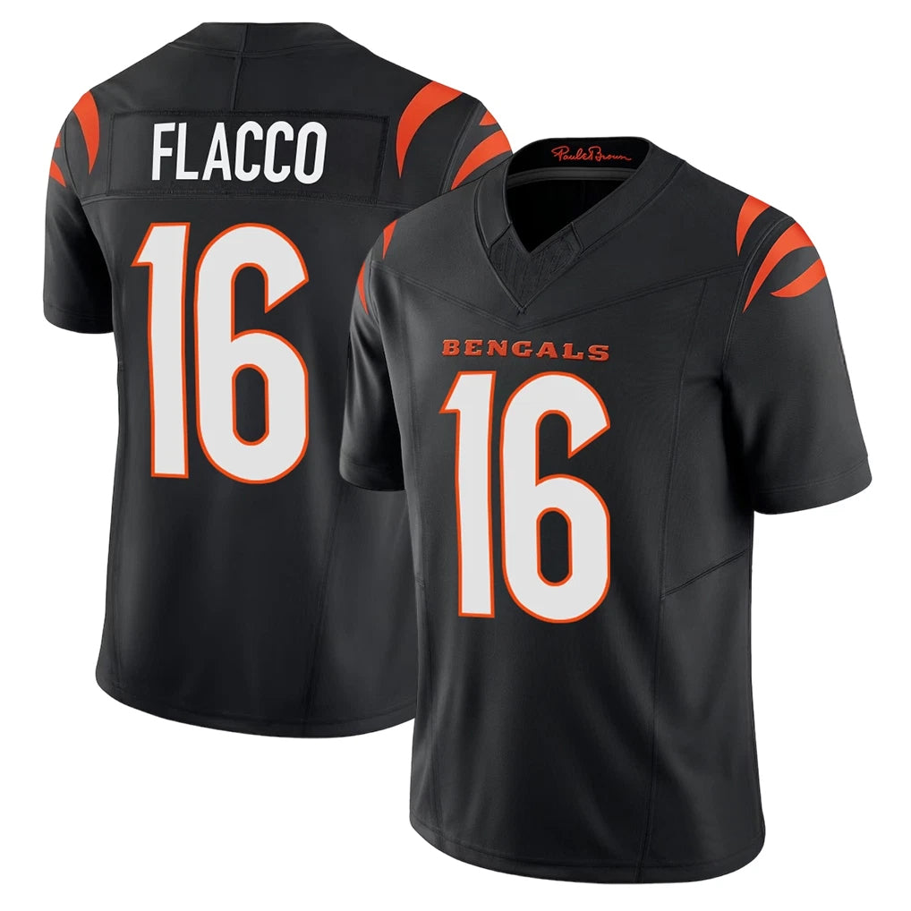 BIPIHUC C.Bengals #16 Joe Flacco Player Black Vapor F.U.S.E. Limited Home Game Stitched Jerseys