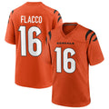 BIPIHUC C.Bengals #16 Joe Flacco Player Orange Home Game Stitched Jerseys