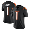 BIPIHUC C.Bengals #1 Ja'Marr Chase Player Black Vapor Untouchable Limited Home Game Stitched Jerseys