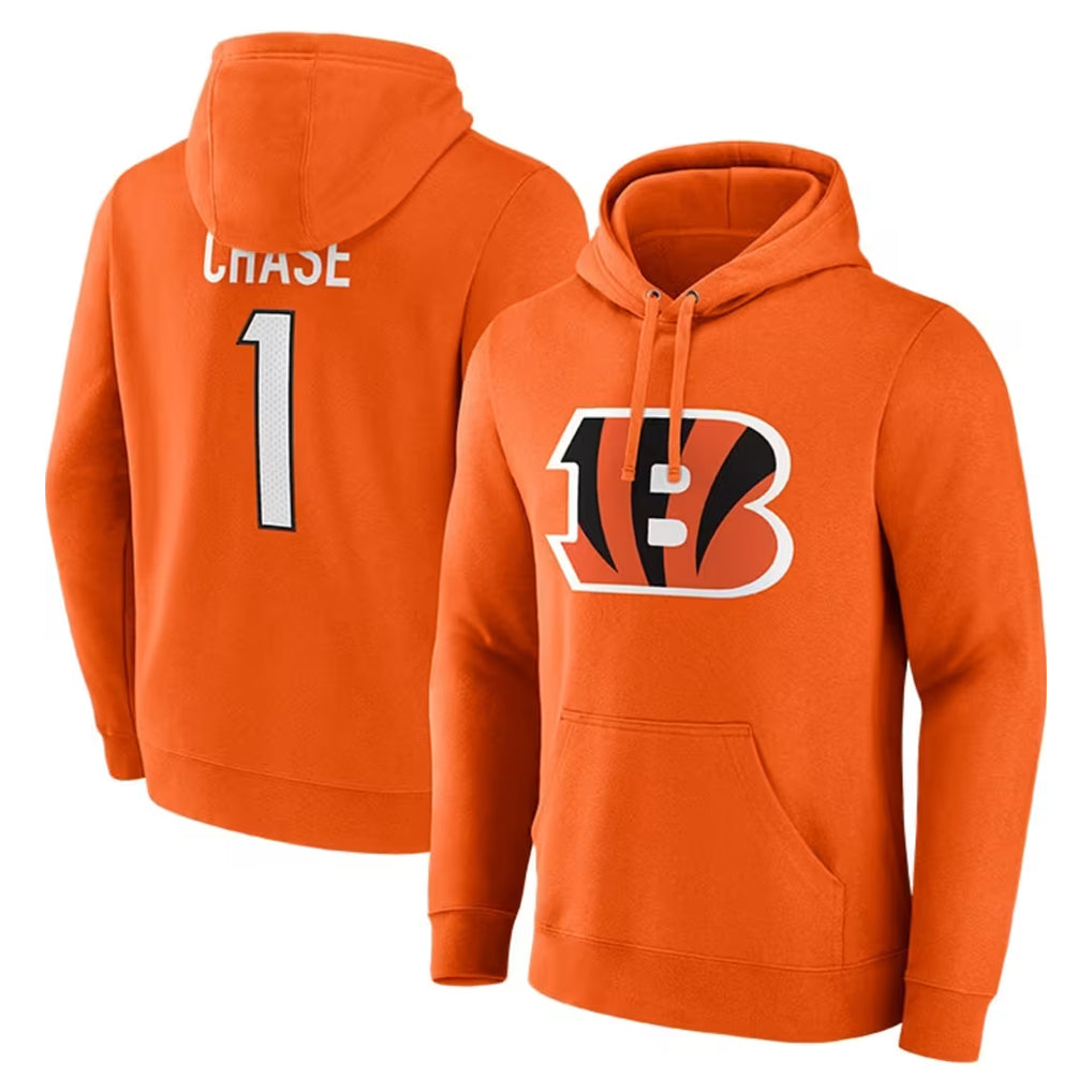 BIPIHUC C.Bengals #1 Ja'Marr Chase Player Orange Salute to Service Pullover Hoodie Limited Stitched Jerseys