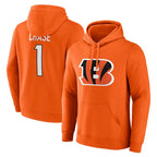 BIPIHUC C.Bengals #1 Ja'Marr Chase Player Orange Salute to Service Pullover Hoodie Limited Stitched Jerseys