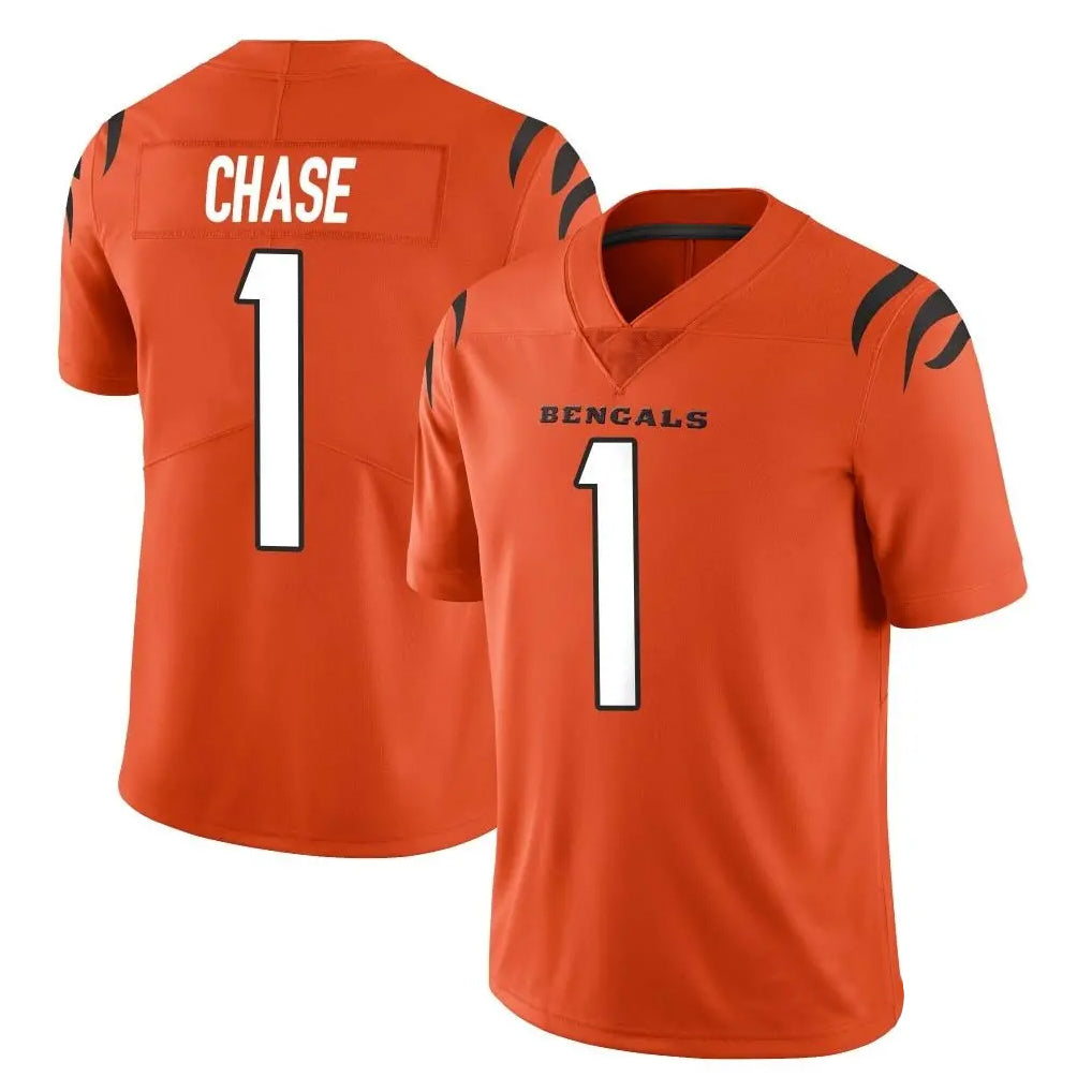 BIPIHUC C.Bengals #1 Ja'Marr Chase Player Orange Vapor Untouchable Limited Home Game Stitched Jerseys