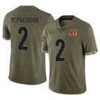 BIPIHUC C.Bengals #2 Evan McPherson Player Olive Salute to Service Limited Game Stitched Jerseys