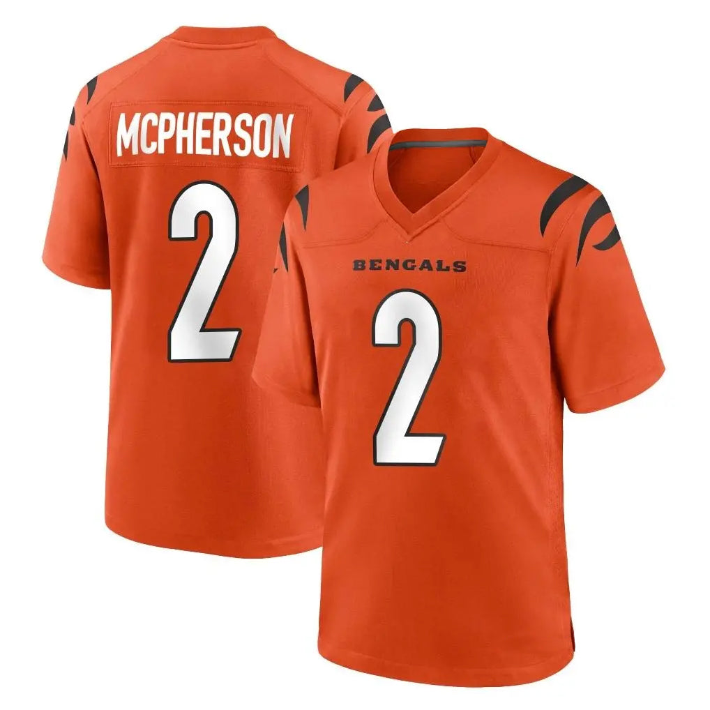BIPIHUC C.Bengals #2 Evan McPherson Player Orange Home Game Stitched Jerseys
