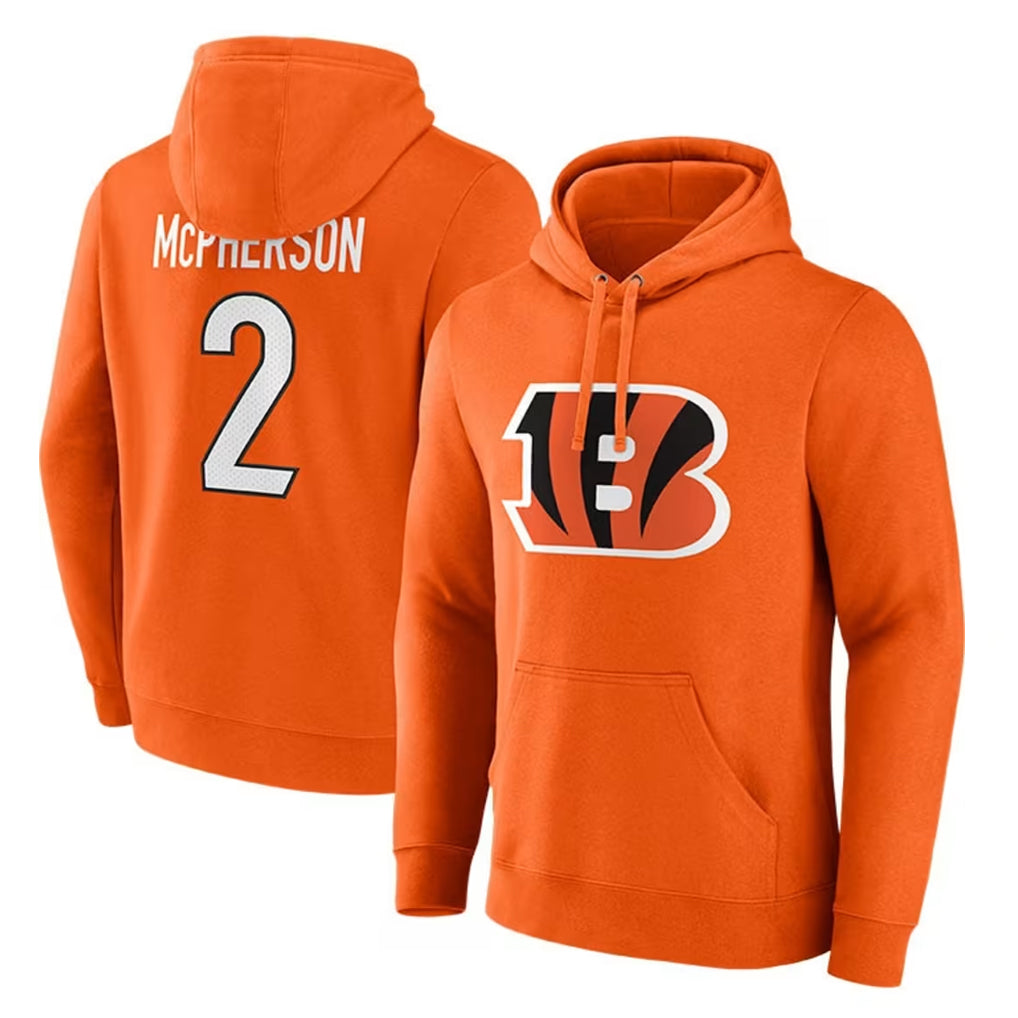 BIPIHUC C.Bengals #2 Evan McPherson Player Orange Salute to Service Pullover Hoodie Limited Stitched Jerseys