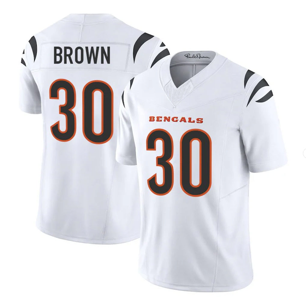 BIPIHUC C.Bengals #30 Chase Brown Player White Vapor F.U.S.E. Limited Home Game Stitched Jerseys