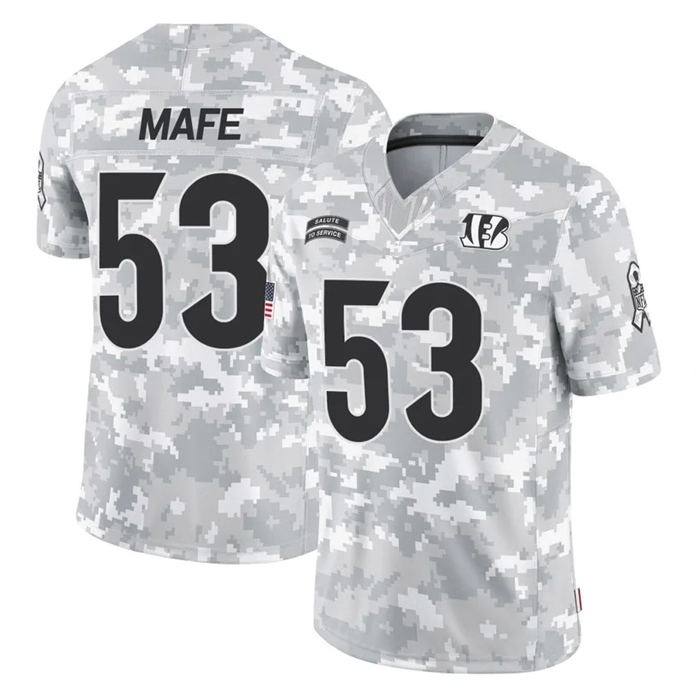 BIPIHUC C.Bengals #53 Boye Mafe Player Arctic Camo Salute to Service Limited Stitched Jerseys