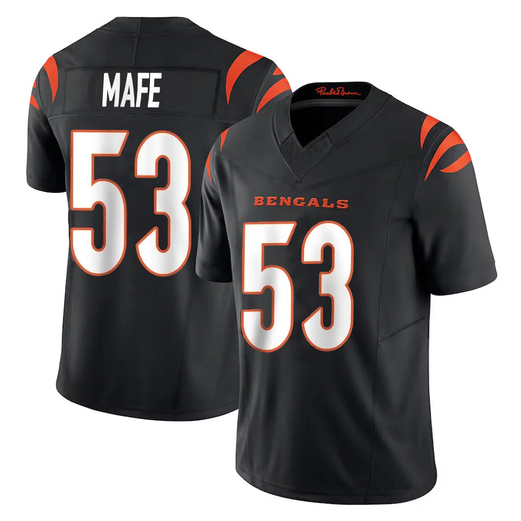 BIPIHUC C.Bengals #53 Boye Mafe Player Black Vapor F.U.S.E. Limited Home Game Stitched Jerseys