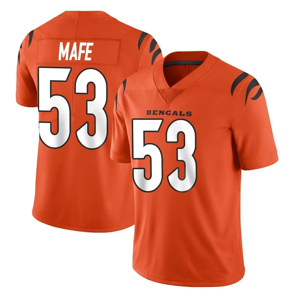 BIPIHUC C.Bengals #53 Boye Mafe Player Orange Vapor Untouchable Limited Home Game Stitched Jerseys
