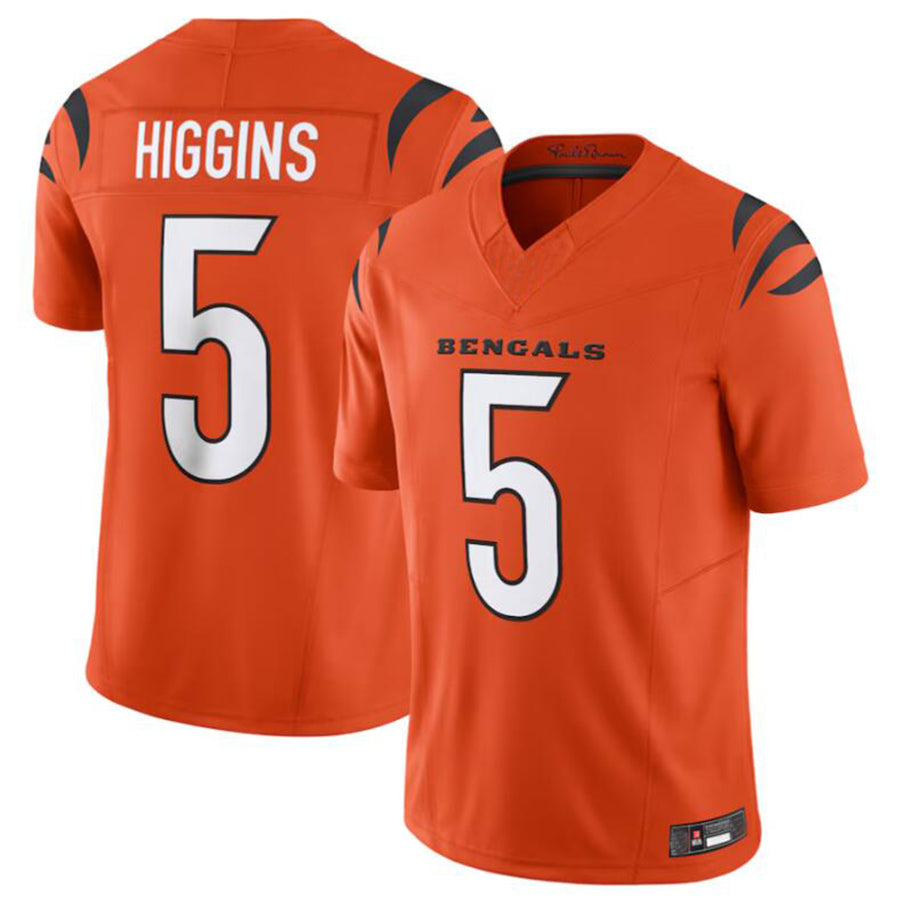 BIPIHUCC.Bengals #5 Tee Higgins Orange Vapor Untouchable Limited Jersey American Stitched  Jerseys