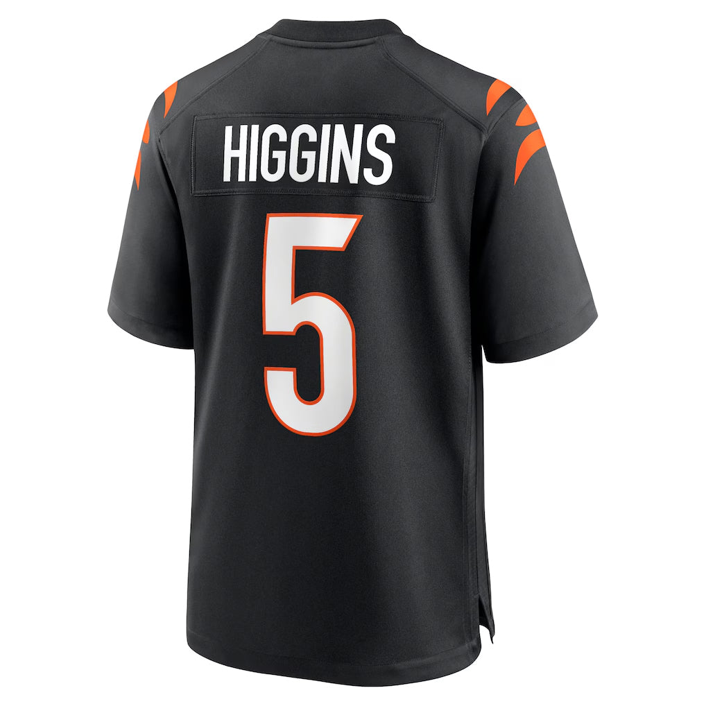 BIPIHUC C.Bengals #5 Tee Higgins Player Black Home Game Stitched Jerseys