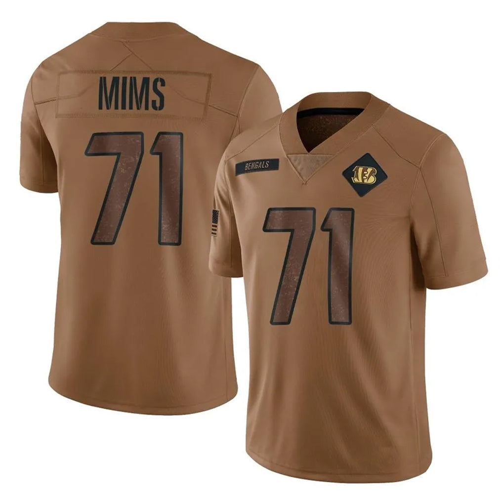 BIPIHUC C.Bengals #71 Amarius Mims Player Brown Salute to Service Limited Stitched Jerseys