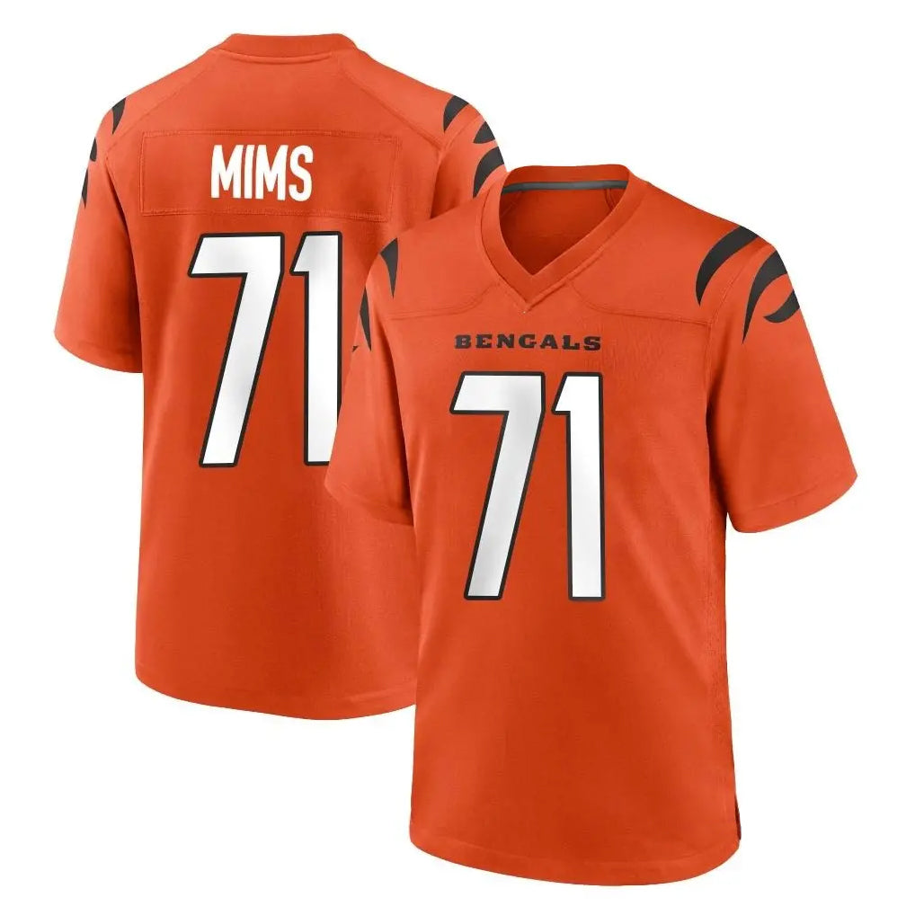 BIPIHUC C.Bengals #71 Amarius Mims Player Orange Home Game Stitched Jerseys